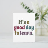 Het is een goede dag om leraar weer naar school te briefkaart (Staand voorkant)
