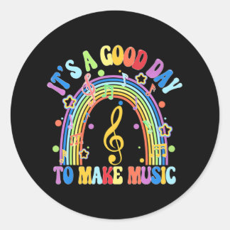 Het is een goede dag om muziekinstructeur te maken ronde sticker