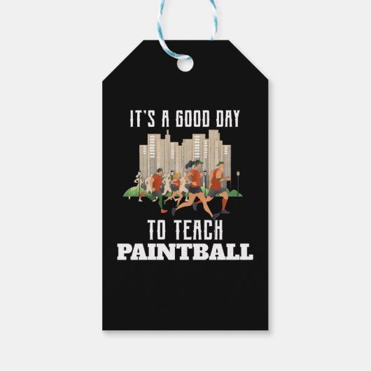 Het Is Een Goede Dag Om Paintball Te Leren Cadeaulabel (Achterkant)