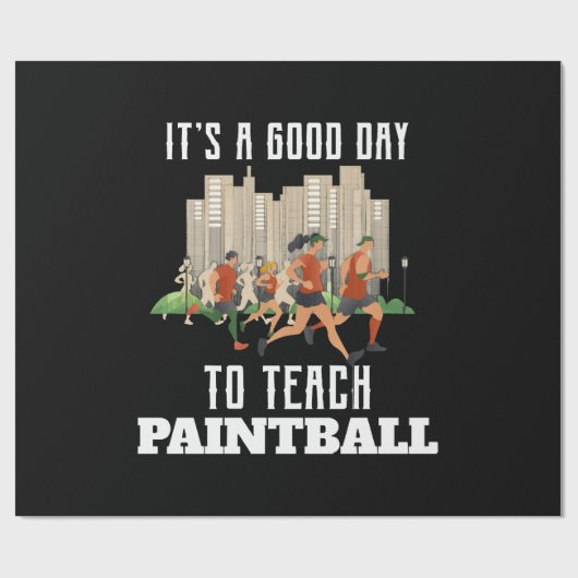 Het Is Een Goede Dag Om Paintball Te Leren Cadeaupapier (Vlak)