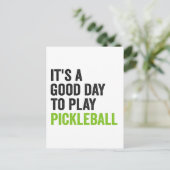 Het is een goede dag om pickleball dinking sport t briefkaart (Staand voorkant)