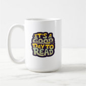 Het is een goede dag om psychedelische typografie koffiemok (Links)