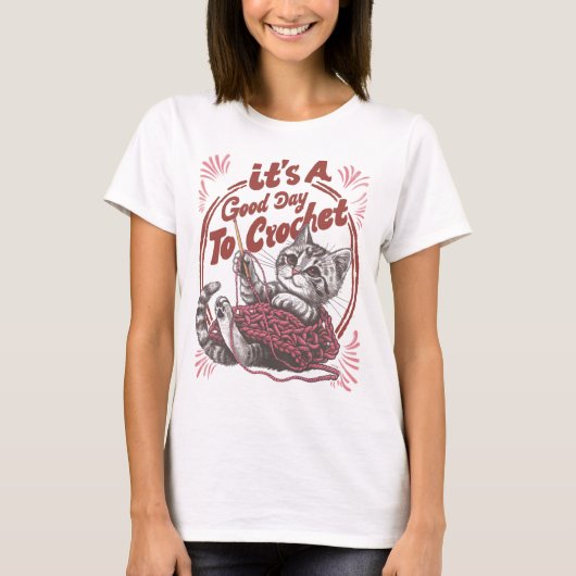Het is een goede dag om Schattigee kitten in garen T-shirt (Voorkant)
