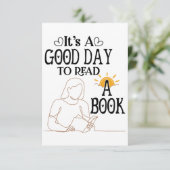 Het is een goede dag om Shirt te lezen, boekenacht Bedankkaart (Staand voorkant)
