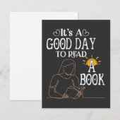 Het is een goede dag om Shirt te lezen, boekenacht Bedankkaart (Voorkant / Achterkant)