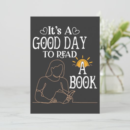 Het is een goede dag om Shirt te lezen, boekenacht Feestdagenkaart (Staand voorkant)
