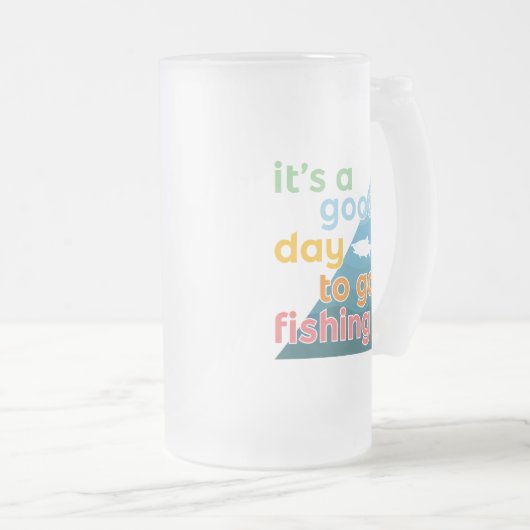 Het is een goede dag om te gaan vissen matglas bierpul (Voorkant rechts)
