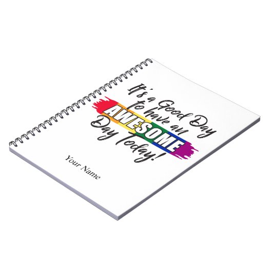 Het is een goede dag om vandaag een Geweldige dag  Notitieboek (Linkerzijde)