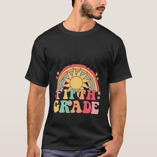 Het is een goede dag voor 5e klas regenboog terug  t-shirt (Voorkant)