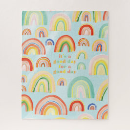 Het is een goede dag voor een goede dag regenboog legpuzzel