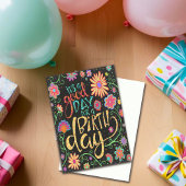 Het is een goede dag voor een verjaardag Fun Flora Kaart