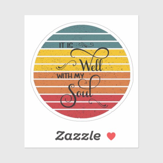 Het is een goede retro sunset sticker (Vel)