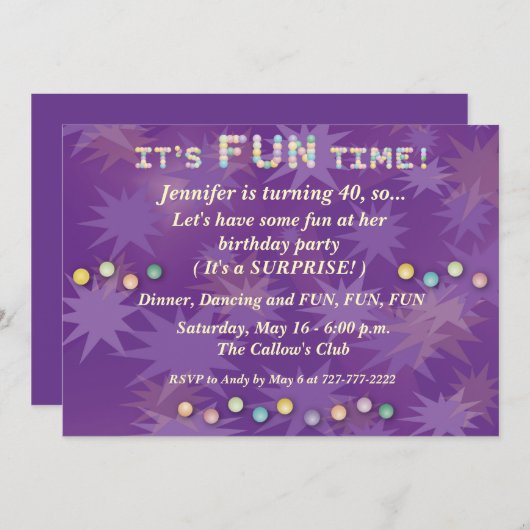 Het is een goede tijd - een uitnodiging van de dag (Voorkant / Achterkant)