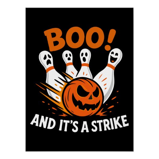 Het is een grappige strike Halloween bowling Perfect Poster (Voorkant)