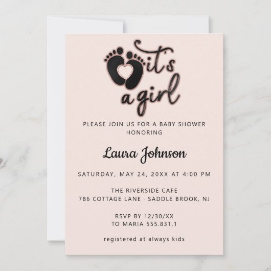 Het is een gratis foto met nieuw Roos voor babysch Kaart (Voorkant)