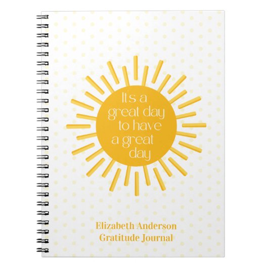 Het is een Great Day Sun Gratitude Journal Notitieboek (Voorkant)