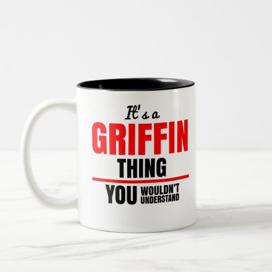 Het is een Griffin ding dat je niet zou begrijpen. Tweekleurige Koffiemok (Links)