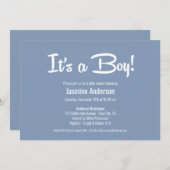 Het is een Grijze Minimalistische Baby shower van  Kaart (Voorkant / Achterkant)