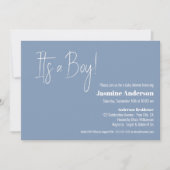 Het is een Grijze Minimalistische Baby shower van  Kaart (Voorkant)