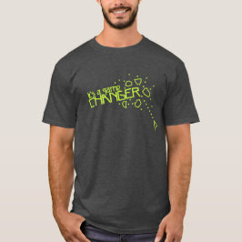 Het is een groene T-shirt met een game-wisselaar