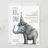 Het is een GROOT EEN' Grappige Whimsical Olifant V Kaart (Voorkant)