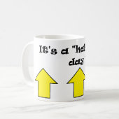 Het is een halve volle dag, koffie-mok koffiemok (Voorkant links)