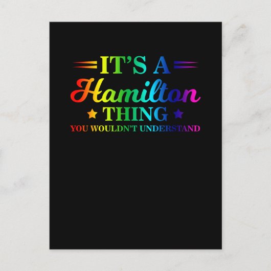 Het is een Hamilton-ding, dat begrijp je niet Briefkaart (Voorkant)