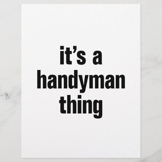 het is een handymanzaak flyer (Voorkant)