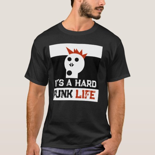 " Het is een hard punkleven " Skullnskin Graphics T-shirt (Voorkant)