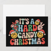 Het is een hard snoep Kerstmis Retro Groovy Kerstm Kaart (Voorkant / Achterkant)