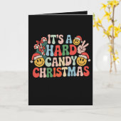 Het is een hard snoep Kerstmis Retro Groovy Kerstm Kaart (Gele Bloem)