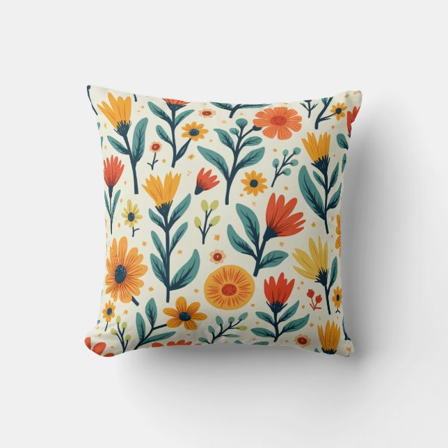 Het is een helder patterend kussen. kussen (Voorkant)