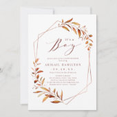 Het is een Herfst Greenery Geometric Baby shower Kaart (Voorkant)