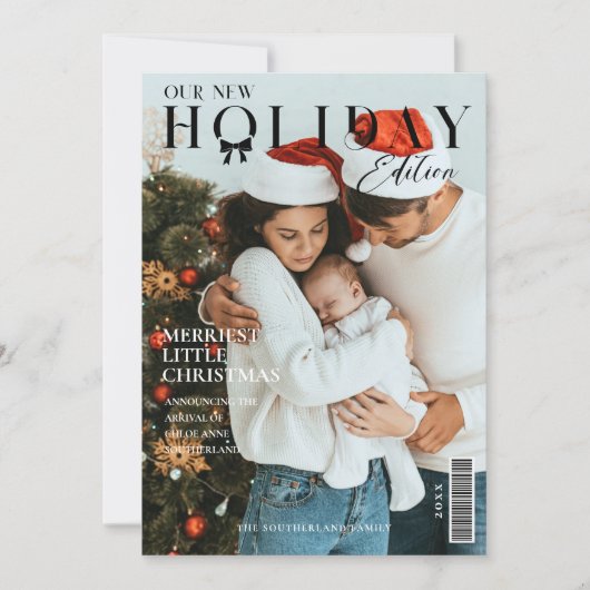 Het is een Hoesje van een kerstfeestfotomagazine Feestdagenkaart (Voorkant)