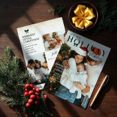 Het is een Hoesje van een kerstfeestfotomagazine Feestdagenkaart