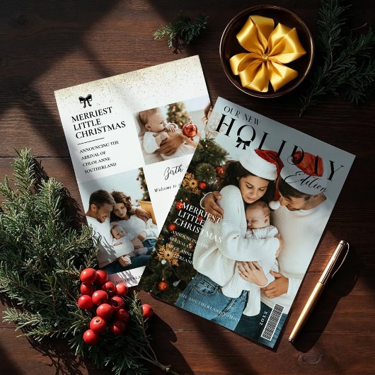 Het is een Hoesje van een kerstfeestfotomagazine Feestdagenkaart