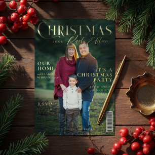 Het is een Hoesje van een kerstfeestfotomagazine Folie Feestdagenkaart