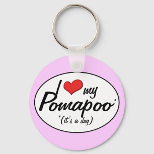 Het is een hond. Ik hou van mijn Pomapoo Sleutelhanger