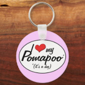 Het is een hond. Ik hou van mijn Pomapoo Sleutelhanger (Voorkant)