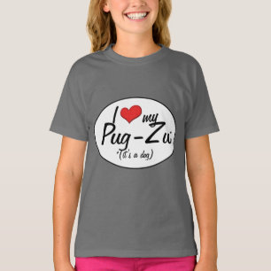 Het is een hond. Ik hou van mijn Pug-Zu T-shirt