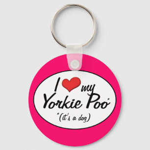Het is een hond. Ik hou van mijn Yorkie Poo Sleutelhanger