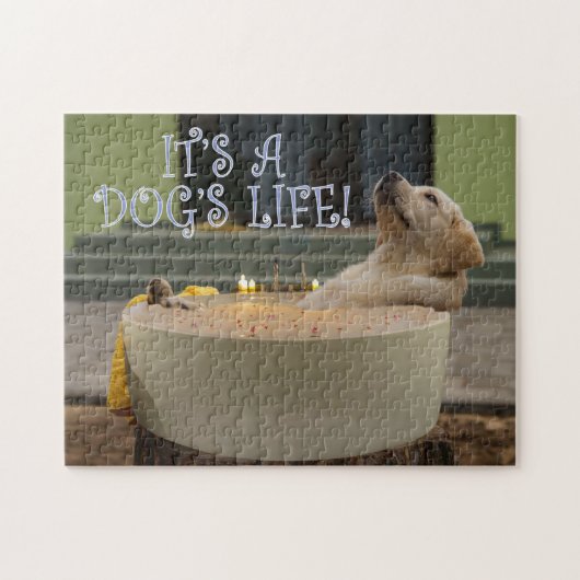 Het is een honden-leven-puzzel legpuzzel (Horizontaal)