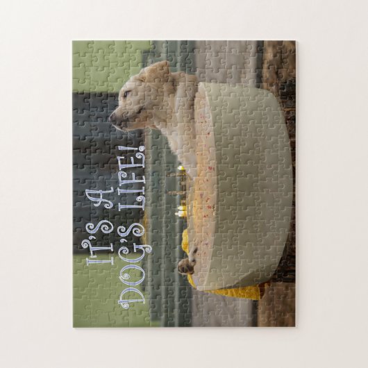 Het is een honden-leven-puzzel legpuzzel (Verticaal)