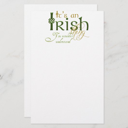 Het is een Iers ding Briefpapier (Voorkant / Achterkant)