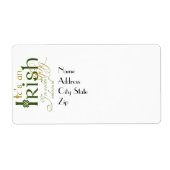 Het is een Iers ding Etiket (Voorkant)