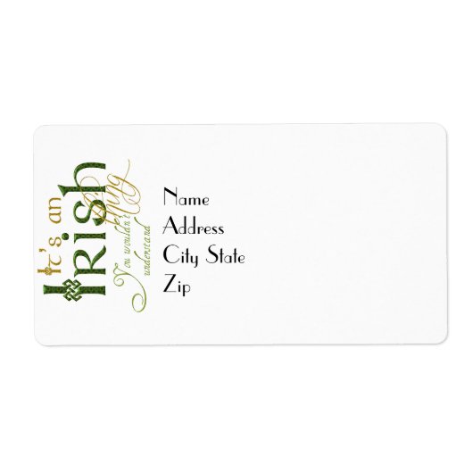 Het is een Iers ding Etiket (Voorkant)