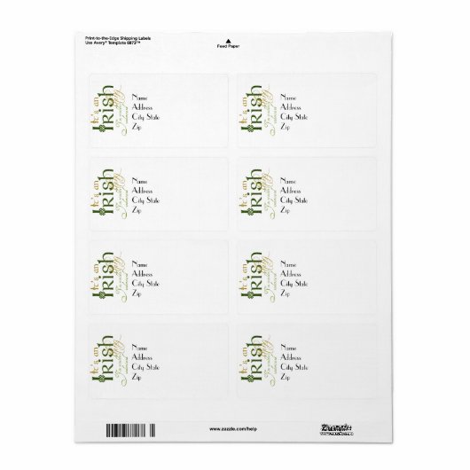 Het is een Iers ding Etiket (Full Sheet)