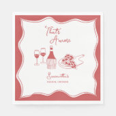 Het is een Italiaans Pizza Wine Vrijgezellenfeest Servet (Voorkant)