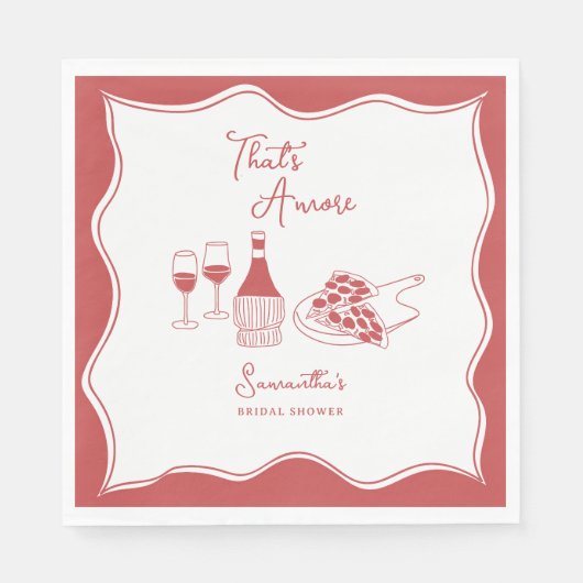 Het is een Italiaans Pizza Wine Vrijgezellenfeest Servet (Voorkant)