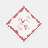 Het is een Italiaans Pizza Wine Vrijgezellenfeest Servet (Hoek)